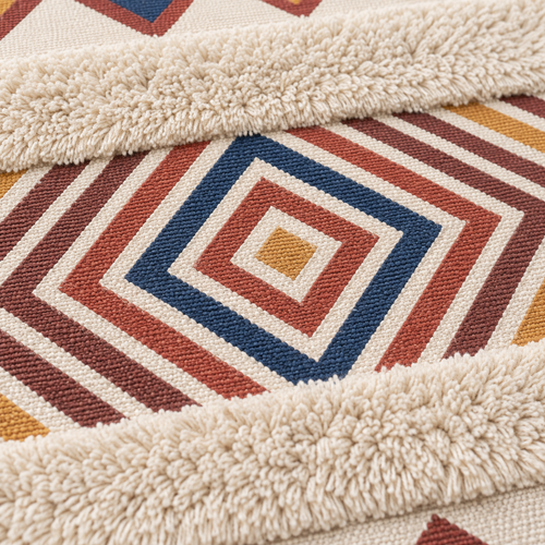 Détail : Azara Chevron terracotta, vue rapprochée de la matière